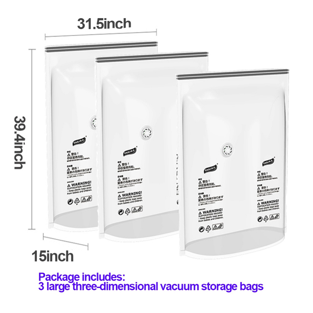 3/4PCS Vacuum Sealer Storage Bags Space Saver Compression Clothes Bag Set  Travel